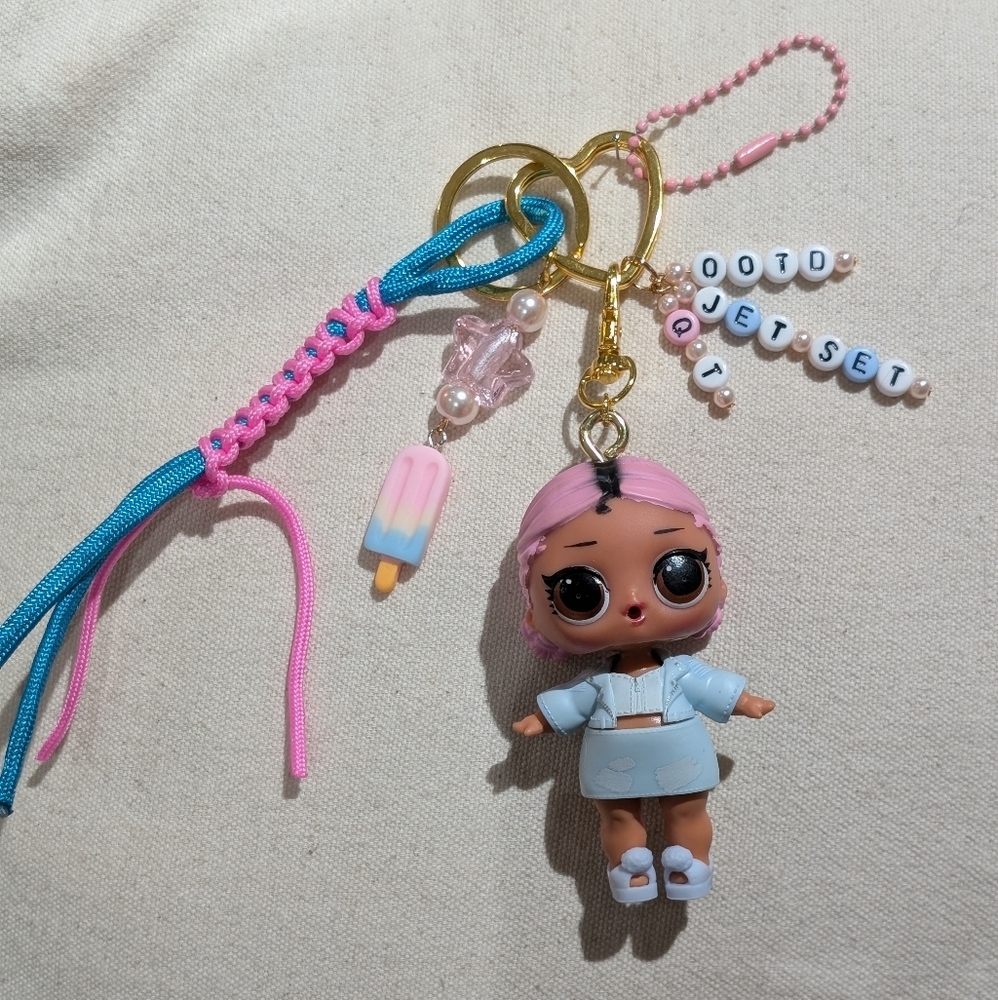 LoL Surprise Jet Set QT Bag Charm /Keychain  Upcycled Handmade